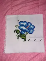 Comprar 4 Servilletas De Cuadrille Blanco Bordadas En Punto De Cruz