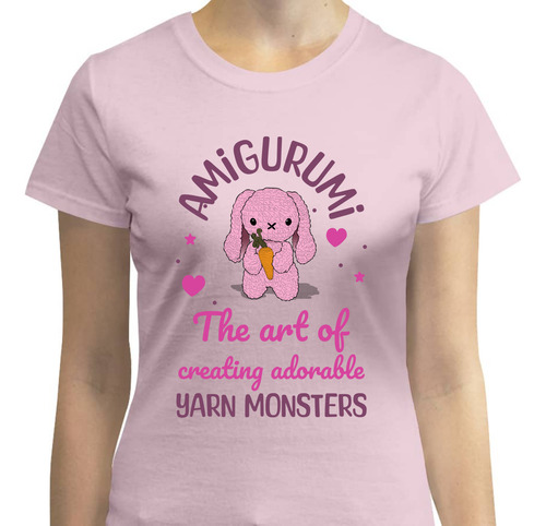 Playera Diseño Amigurumi Yarn Monster - Conejito Rosa