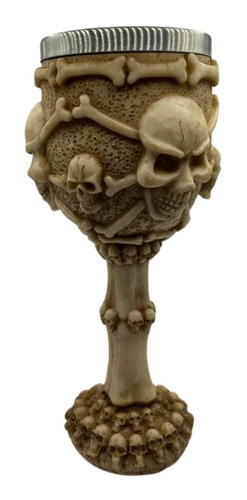 Cálice Taça Copo 3d Caveira Skull Crânio Ossos Resina Relevo