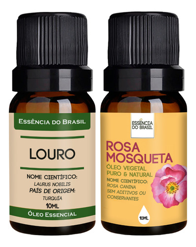 Kit Óleo Essencial Louro + Óleo Vegetal Rosa Mosqueta 10ml