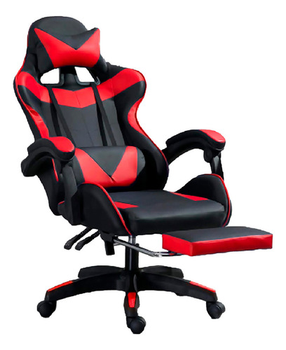 Silla de escritorio Titano TT-SGCRP gamer ergonómica  negra y roja con tapizado de pvc