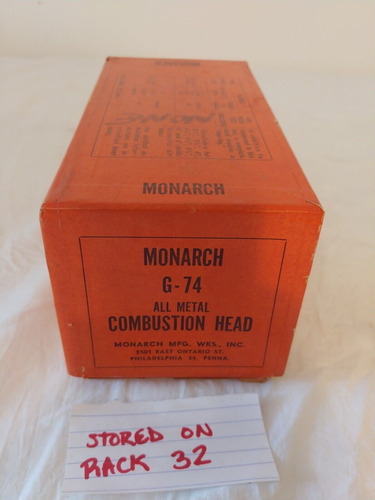 Monarch G-74 Combustion Head - Vintage New Old Stock. Cch