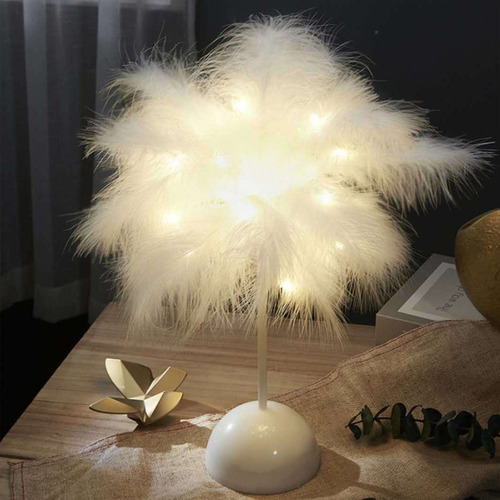 Lámpara De Mesa Con Forma De Pluma Con Luz Led N, Lámpara De