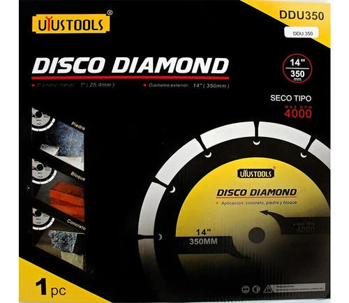 Disco Para Corte  Diamantado Segmentado Uyustools 14  Ddu350