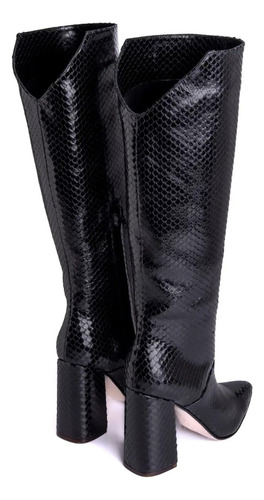Botas Scale Saverio Di Ricci 25ib8220 Cuero Escamas Negro