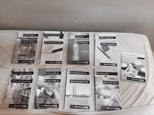 Kit Coleção De Livros Estudos Para Enem E Vestibulares Pré-vestibular Social Com Todas As Matérias Do Ensino Médio Módulo 1 E 2 Com Caderno De Exercícios