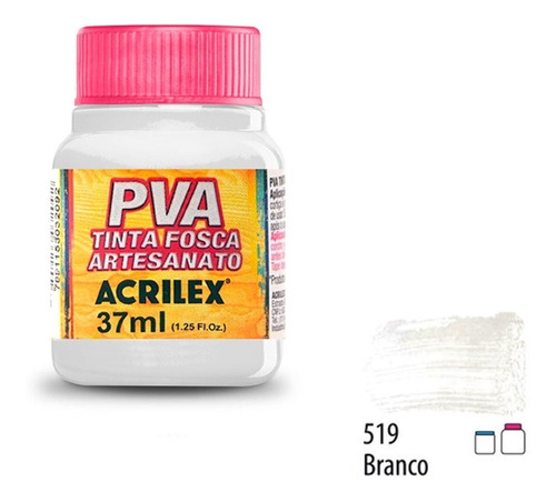 Kit C/ 6 Tintas Pva Fosca P/ Artesanato 37ml Acrilex