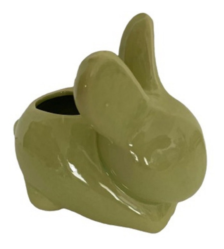 Figura Maceta Decorativa De Cerámica Mod. Conejo Chico