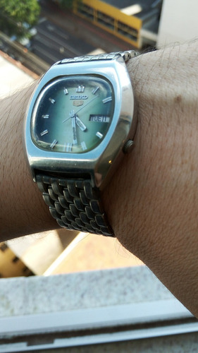 Magnífico Relógio Seiko 7009-5070 Automático Verde Metálico