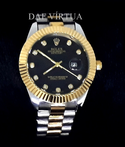 Relógio Dourado Prata Rose + Corrente Banhada + Cruz + Caixa