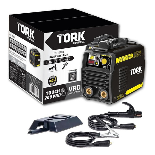 Imagem 2 de 7 de Máquina De Solda Inversora Tig Mma Touch 200 Amp Vrd Tork