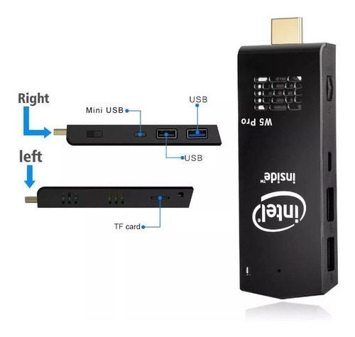 Imagen 3 de 4 de W5 Pro Mini Pc Intel Cereza Trail Computadora Stick Windows