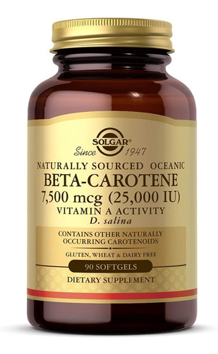 Vitamina A Beta-carotene 7500 Mcg Solgar 90 Capsulas Blandas
