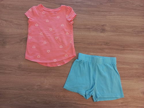 Pijama Nena 4-5 Años, Remera Cat&jack Short Importado