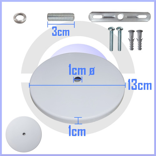 Tampa Cega Teto Redonda Em Aluminio Com Acabamento Kit C/ 6 Cor Branco