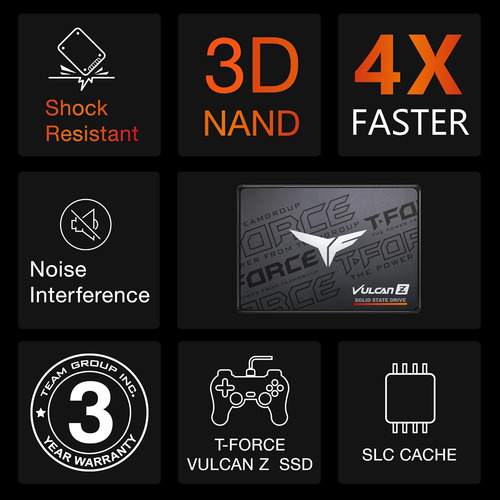 Teamgroup T-force Vulcan Z 1tb Slc Cache 3d Nand Tlc 2.5 ...