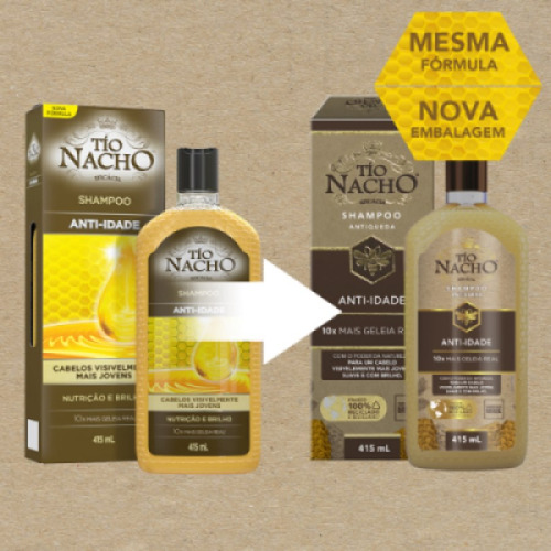Shampoo Anti-idade Cabelo Finos E Com Queda Tio Nacho 415ml