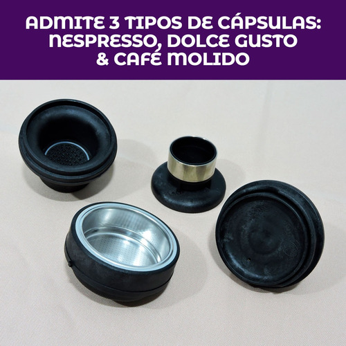 Cafetera Espresso 3 En 1 Para Café Molido Y Multicápsula