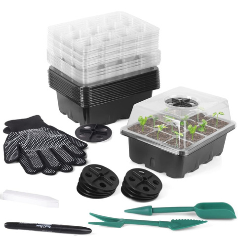 Kit 10 Mini Invernadero Semillero Germinador Varios Accesori