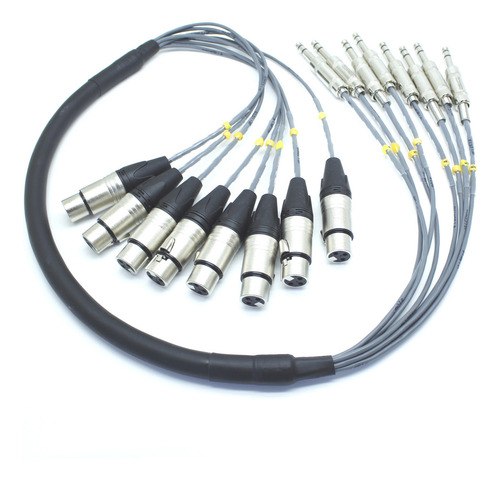 Multicabo Cabo 8 Vias Xlr Fêmea Para P10 1 M Ligar Powerplay