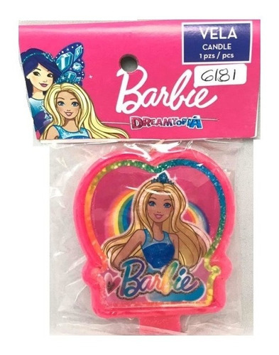Vela Velita Barbie Cera Medallón Pastel Cumpleaños Dec Gm