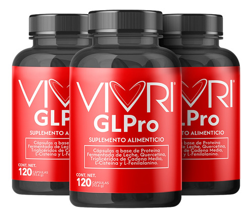 Vivri Glpro Reduce Antojos 360 Cápsulas Suplemento 90 Días Sin Sabor