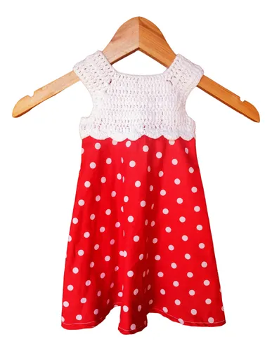 Vestido De Ni a Crochet Con Tela MercadoLibre