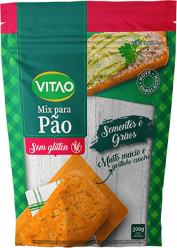 Kit 5 X Mix Pão Sementes Vitao Sem Glúten Integral 300 G 