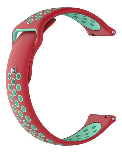 Correa Transpirable Para Reloj Colmi P28plus + Mica Rojo Y Agua 2 Cm