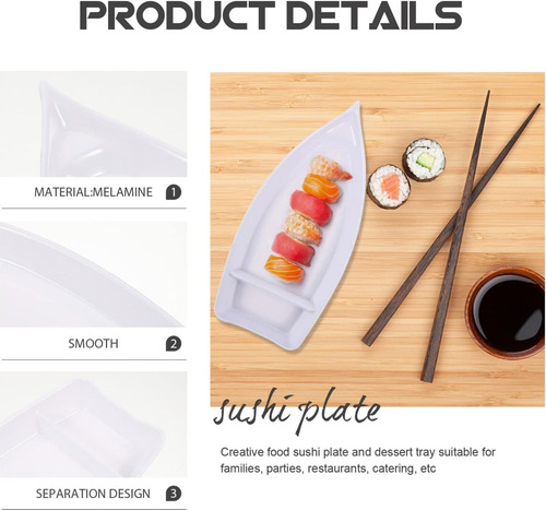 Recipientes Para Lanches Em Forma De Barco De Sushi Upkoch,