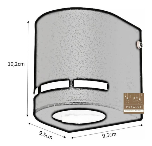 Imagen 4 de 10 de Pack X2 Aplique Unidireccional Difusor Exterior + Led Gu10