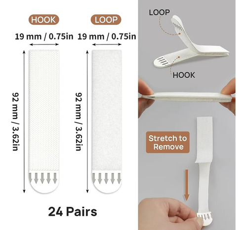 Tiras Adhesivas Para Colgar Cuadros, Resistentes, 24 Pares (