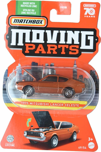 Matchbox 1975 Mitsubishi Lancer Celeste, Piezas Moviles 49/5