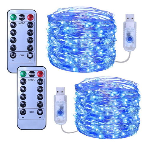 2pcs Luces De Cadena De Hadas Usb 100led 33ft  8mcon Control