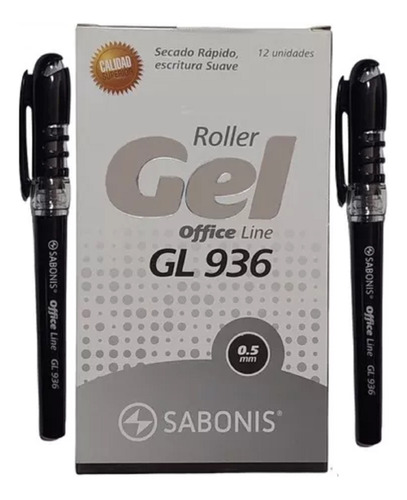 Gel Roller Sabonis Gl936 Cuerpo Antideslizante 0.5mm 12 Pcs
