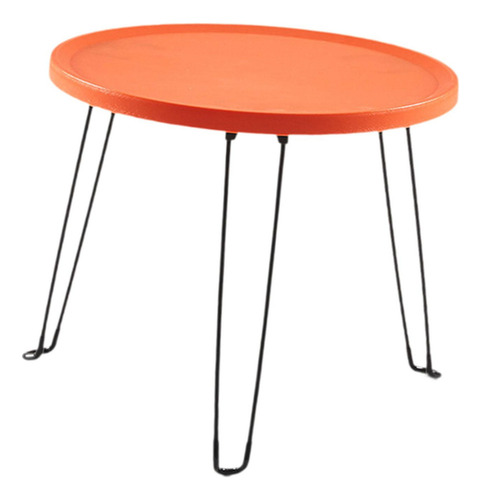 Mesa Redonda Plegable Para Acampar, Portátil, Naranja