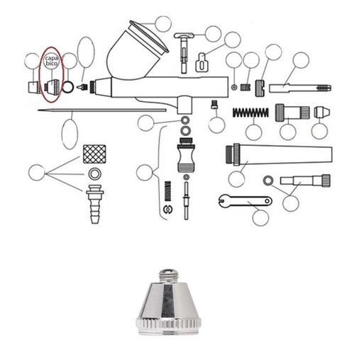 Capa B De Bico / Agulha Para Aerógrafos On58 Onetools