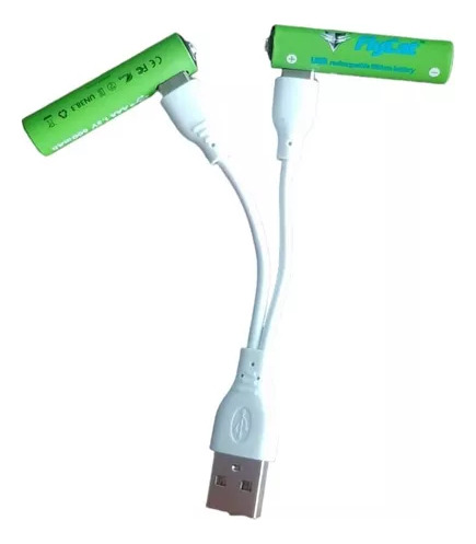 Batería Recargable Pila Li-ion Con Cable Usb Triple A