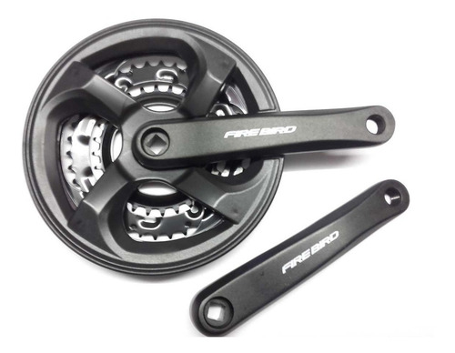 Imagen 2 de 2 de Plato Y Palanca Triple P/ Bici Mtb Fire Bird 48-38-28 D