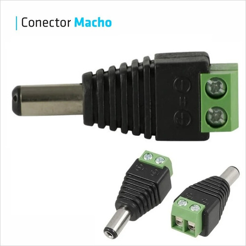 Imagen 3 de 10 de Conector Led Camara Ficha Plug Hembra Macho Alimentacion