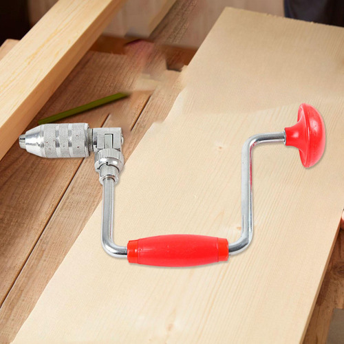 Taladro Manual Para Carpintería, Herramienta De Rojo