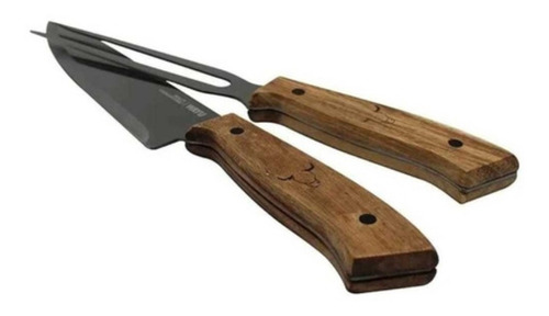 Set Cuchillo Y Tenedor Wayu Para Asado Parrilla Bbq