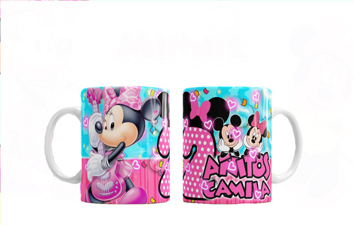 Taza Plástica Personalizada Mickey Y Minnie Mouse Nro7
