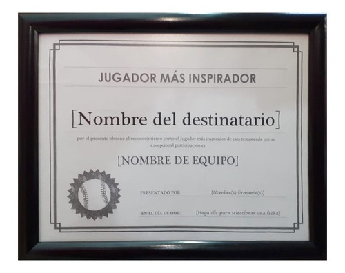 Marco Para Diplomas Carta 28x35cm Con Doble Vidrio Flotante