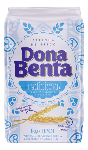 Farinha de Trigo Tipo 1 Tradicional Dona Benta Pacote 1kg