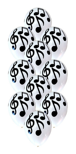 Globos Notas Musicales Impresos X 10u 