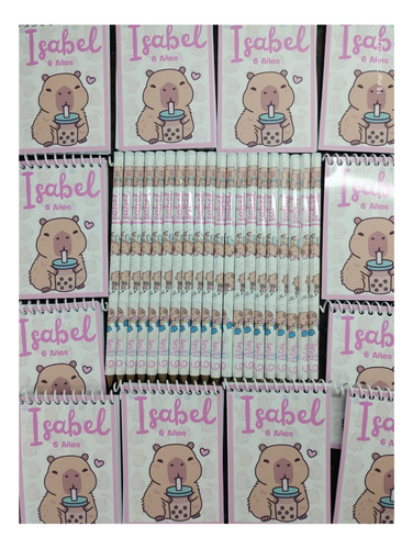 Souvenirs Capibara Anotador + Lápiz Personalizado X50