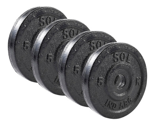 Sol Fitness Set 2 Mancuernas Y Discos Fundición 20kg (4x5kg)