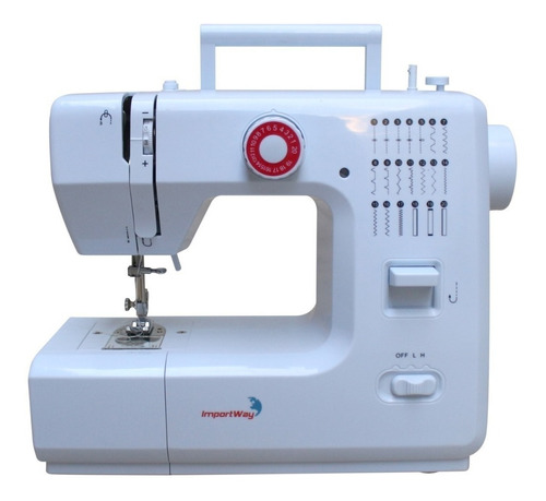 Mini máquina de costura reta Importway IWMC-508 portátil branca 110V/220V