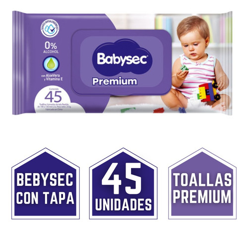 Toallas Húmedas Babysec Premium 45 Und Con Tapa Gran Oferta